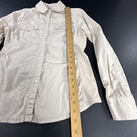 Converse One Star 100% Cotton Beige Button Down Shirt Women's Medium Y2K - Picture 9 of 11